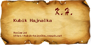 Kubik Hajnalka névjegykártya